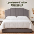 Artiss KING Bed Headboard 183CM Velvet Grey