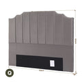 Artiss QUEEN Bed Headboard 153CM Grey Velvet