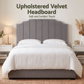 Artiss QUEEN Bed Headboard 153CM Grey Velvet