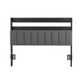 Artiss Double Headboard Charging Station Storage LED Light Grey Upholstered
