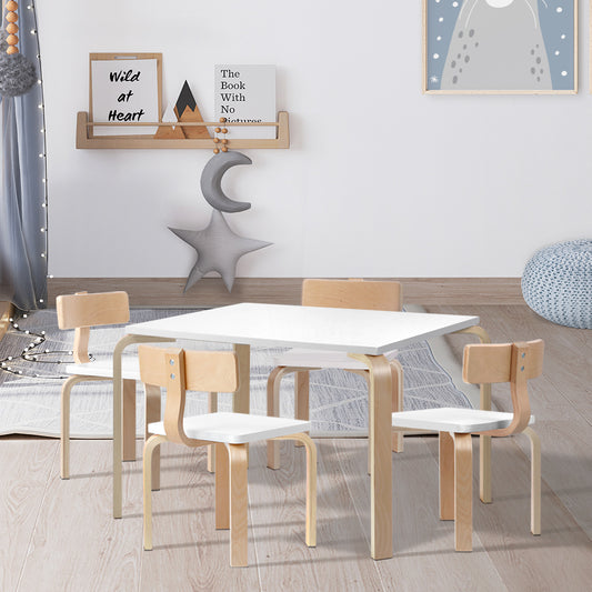 Keezi Kids Table Chairs Set 5PC Activity Play Desk Wooden
