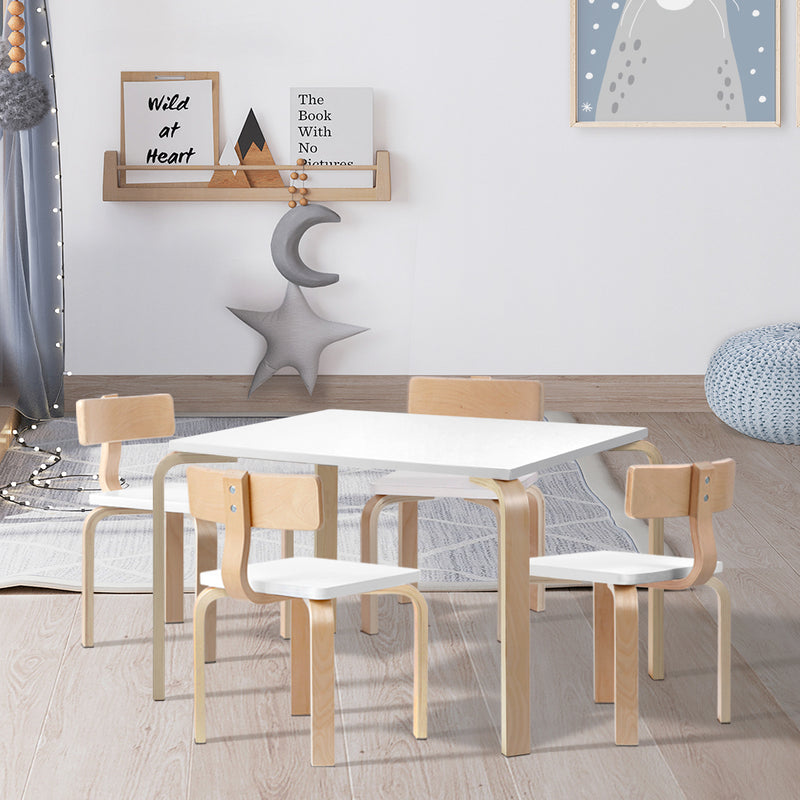 Keezi Kids Table Chairs Set 5PC Activity Play Desk Wooden