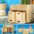 Keezi Kids Table Chairs Set 3PC Storage Desk Multifunctional