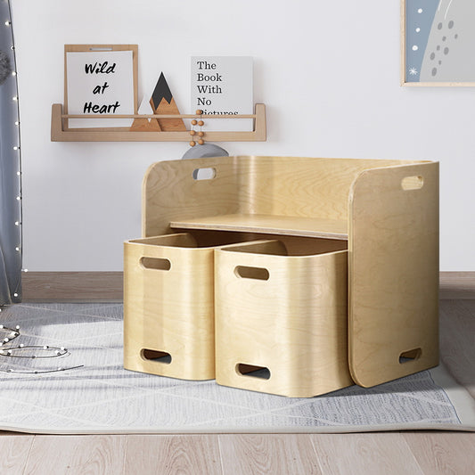Keezi Kids Table Chairs Set 3PC Storage Desk Multifunctional