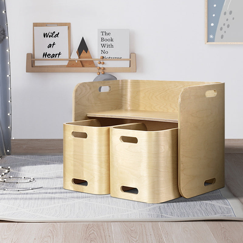 Keezi Kids Table Chairs Set 3PC Storage Desk Multifunctional