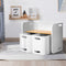 Keezi 3pc Kids Table Chairs Set Storage Desk White