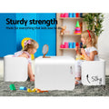 Keezi 3pc Kids Table Chairs Set Storage Desk White