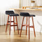 Artiss 2x Bar Stools Wooden Seat Black Kitchen Counter Height