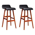 Artiss 2x Bar Stools Wooden Seat Black Kitchen Counter Height
