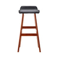 Artiss 2x Bar Stools Wooden Seat Black Kitchen Counter Height