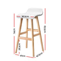Artiss 2x Bar Stools Wooden White