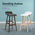 Artiss 2x Bar Stools Wooden White