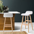 Artiss 2x Bar Stools Wooden White
