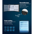 Devanti 48L Bar Fridge Black Glass Door Cooler