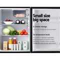Devanti 70L Bar Fridge Black Bench Top Drinks Cooler