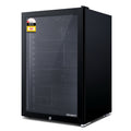 Devanti 115L Bar Fridge Glass Door Black LED Light