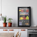 Devanti 70L Bar Fridge Glass Door Black Light