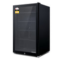 Devanti 98L Bar Fridge Glass Door Black Freezer