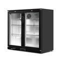 Devanti 198L Bar Fridge Dual Glass Door Black