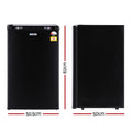 Devanti 110L Bar Fridge Black Bench Top Glass Door