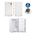 Devanti 95L Bar Fridge White Glass Door Bench Top