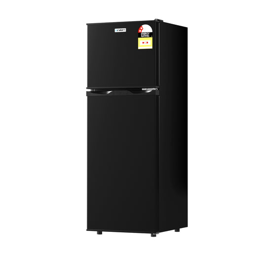 Devanti 122L Bar Fridge Two Door Mini Fridge Freezer Black