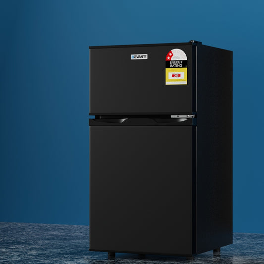 Devanti 85L Bar Fridge Freezer Black Mini Refrigerator