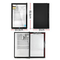 Devanti 105L Bar Fridge Glass Door Black Countertop Cooler