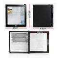 Devanti 40L Bar Fridge Glass Door Black Countertop Mini Cooler
