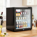 Devanti 40L Bar Fridge Glass Door Black Countertop Mini Cooler