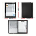 Devanti 56L Bar Fridge Glass Door Black Countertop Mini Cooler