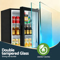 Devanti 56L Bar Fridge Glass Door Black Countertop Mini Cooler