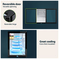 Devanti 56L Bar Fridge Glass Door Black Countertop Mini Cooler