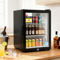 Devanti 56L Bar Fridge Glass Door Black Countertop Mini Cooler