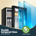 Devanti 78L Bar Fridge Glass Door Black Countertop Cooler