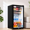 Devanti 78L Bar Fridge Glass Door Black Countertop Cooler