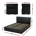 Artiss RGB LED DOUBLE Bed Frame Bedside Table 16 Colour Light