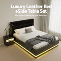Artiss RGB LED DOUBLE Bed Frame Bedside Table 16 Colour Light