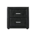 Artiss Bedside Table 2 Drawers Black Leather Side Table