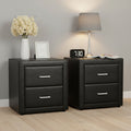 Artiss Bedside Table 2 Drawer Black Leather Side Table