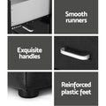 Artiss Bedside Table 2 Drawer Black Leather Side Table