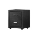 Artiss Bedside Table 2 Drawer Fabric Charcoal
