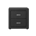 Artiss Bedside Table 2 Drawer Fabric Charcoal