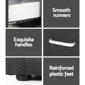 Artiss Bedside Table 2 Drawer Fabric Charcoal