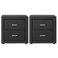 Artiss 2X Bedside Table 2 Drawers Fabric Charcoal