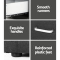 Artiss 2X Bedside Table 2 Drawers Fabric Charcoal