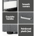 Artiss Bedside Table 2 Drawer Grey Fabric