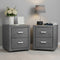 Artiss 2X Bedside Table 2 Drawers Grey Fabric Side Table