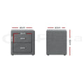Artiss 2X Bedside Table 2 Drawers Grey Fabric Side Table