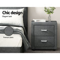 Artiss 2X Bedside Table 2 Drawers Grey Fabric Side Table